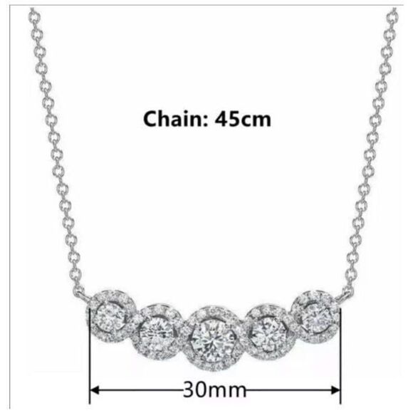 The Smith Cubic Zirconia and 925 Silver Pendants Necklace - Picture 4 of 4